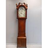 Georgian Oak Longcase Grandfather Clock Painted Dial (Thomas Gibson, Berwick On Tweed (A/F)