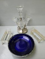 Box Plated Tray, Epergne, Bowl Etc