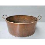 Copper 2 Handled Pan H17cm x W38cm