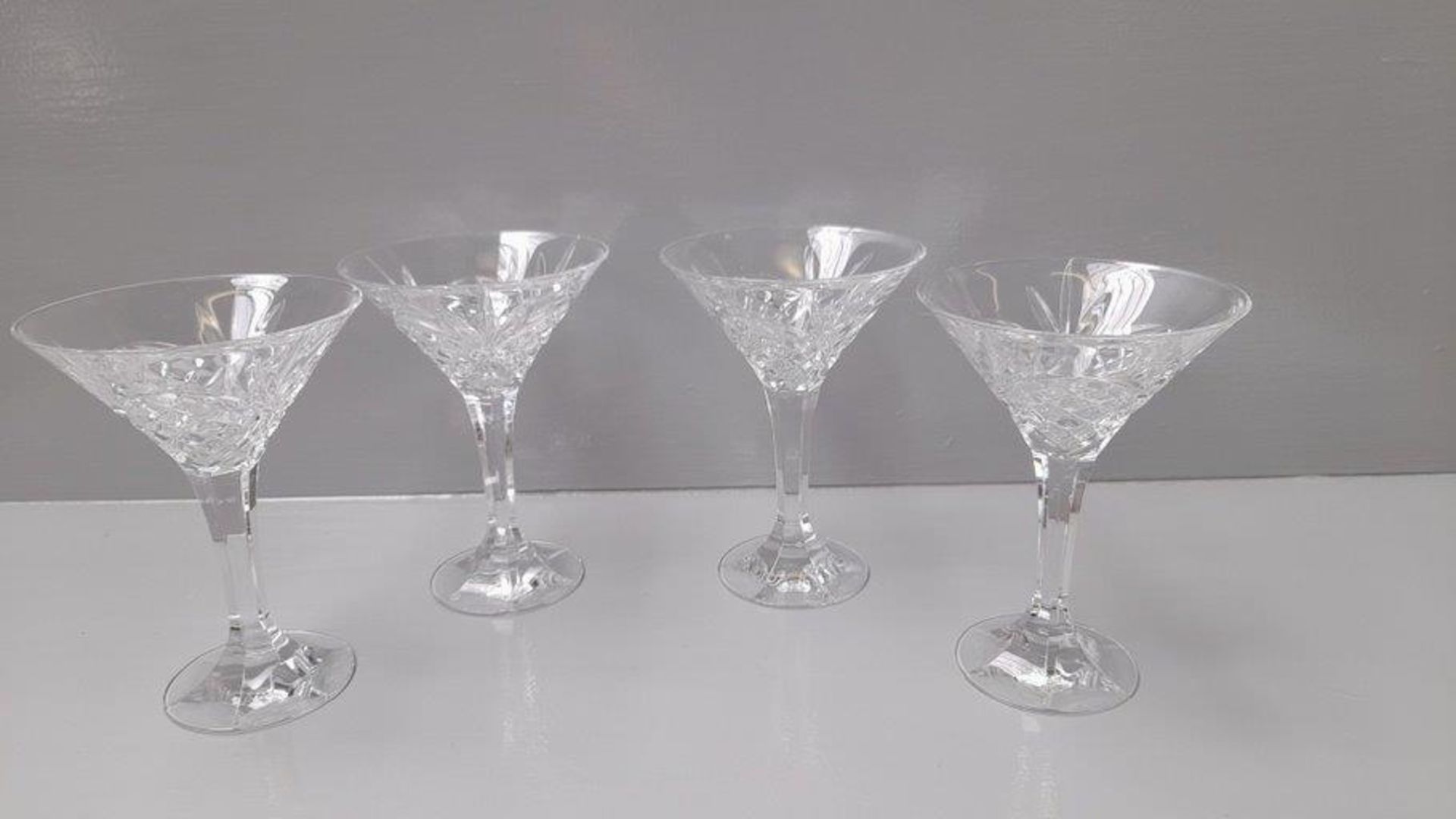 4 Cut Glass Cocktail Glasses