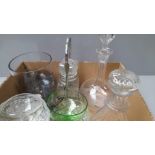 Box Including Decanters, Dessert Dishes Etc