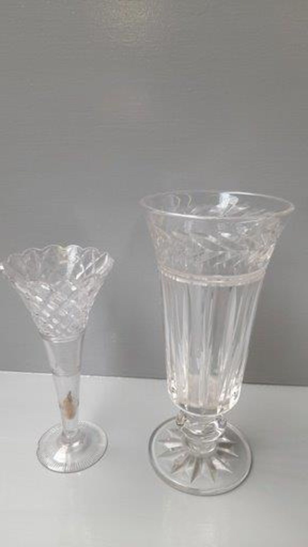 3 Large Cut Glass Vases. Cake Stand, Claret Jug Etc - Image 2 of 2