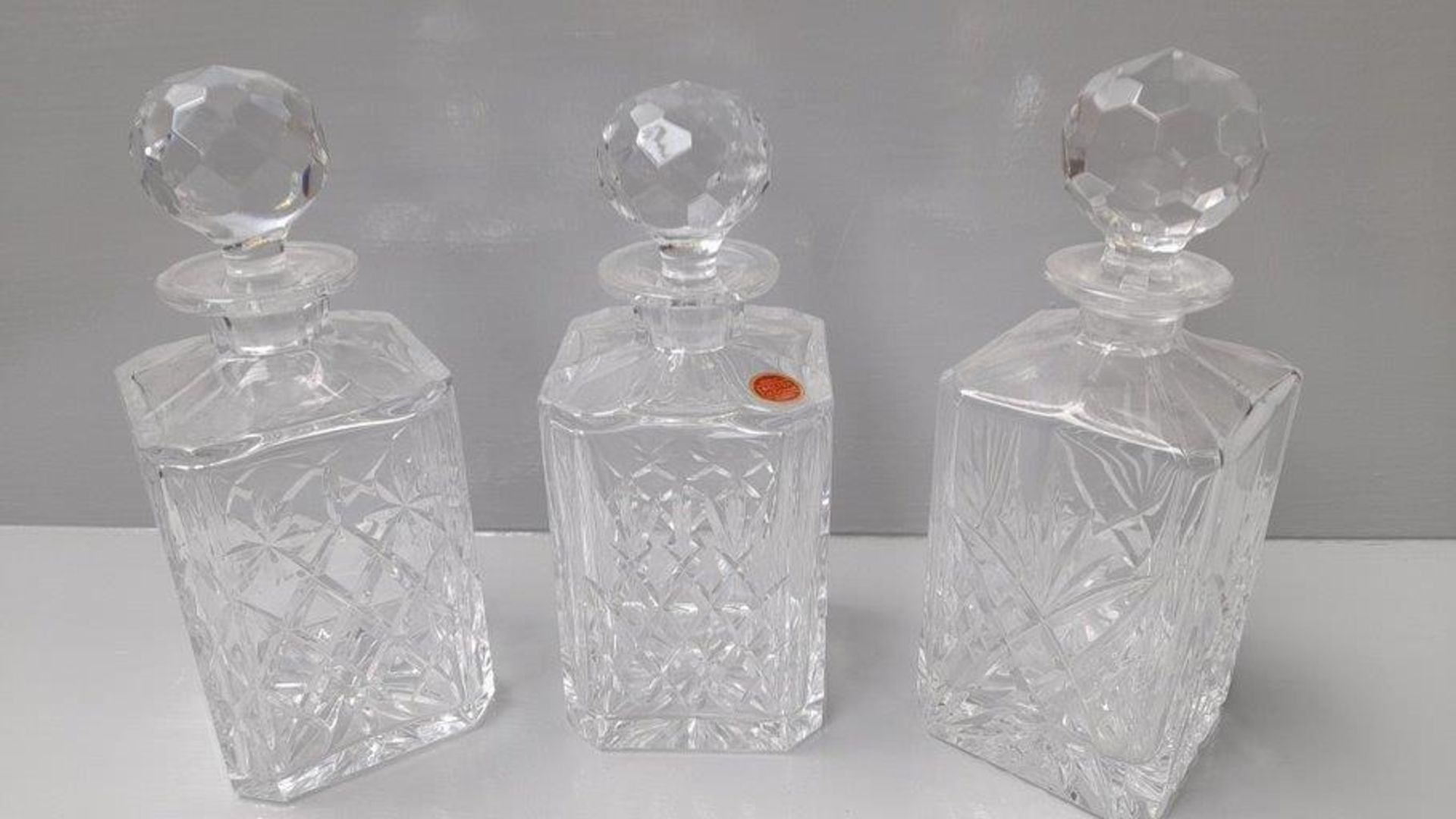 3 Cut Glass Edinburgh Crystal Decanters