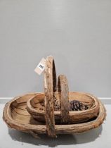 2 Wooden Trugs