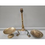 Copper Kettle, Brass Stand, Lamp & Cast Money Box (A/F)