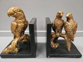 Gilt 'Parrot' Bookends