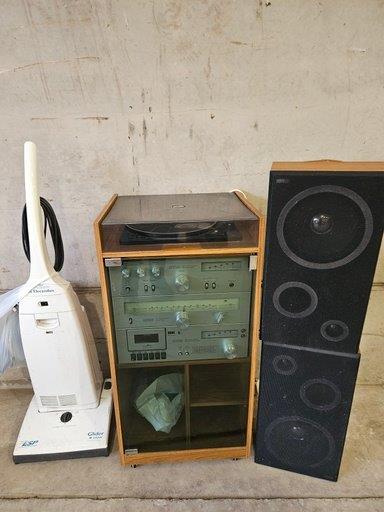 Electrolux Glider Hoover & Attachments, Amstrad Tower System Stereo & Speakers
