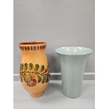 2 Glazed Vases & 2 Plant Bowls