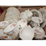 Box Including Royal Doulton 'May Time' & Dee Cee Part Tea Sets