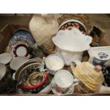 Box Including Teaware, Vases, Plates Etc