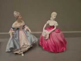 Royal Doulton 'Southern Belle Figurine & Coalport 'Amanda' Figurine