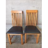 2 Reproduction Light Oak Dining Chairs