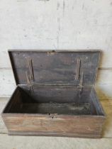 Victorian Oak Tool Chest H33cm W59cm D40cm