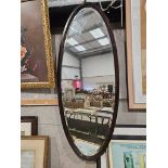 Oak Oval Hall Mirror (A/F) & Still Life Print