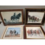 4 Horse Related Prints & Photographs In Frames (A/F)