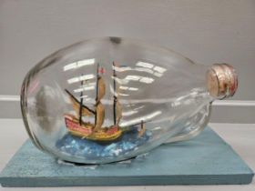Ship In A Bottle On Stand