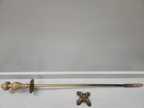 Large Brass Poker & Stand & 3 Toasting Forks