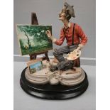 Artist Figurine On Wood Base (A/F)