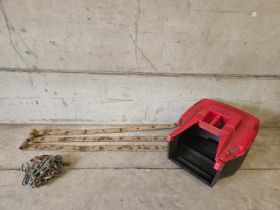 3 Large Door Hinges, Chain, Lawnmower Grass Box