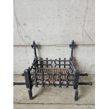 Wrought Iron Fire Grate & Fire Dogs H37cm W48cm D30cm