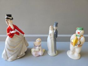 3 Royal Doulton Figurines & NAO Figure (A/F)