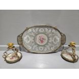 3 Mantel Clocks & Dressing Table Pieces