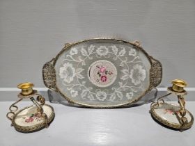 3 Mantel Clocks & Dressing Table Pieces