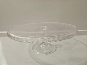 Large Glass Cake Stand, Trifle Bowl On Stand & Glass Dome