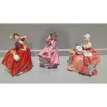 3 Royal Doulton Figurines - Penelope, Autumn Breeze, Top Of The Hill