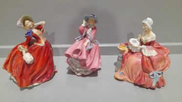 3 Royal Doulton Figurines - Penelope, Autumn Breeze, Top Of The Hill