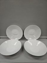 4 White Large Dishes W28cm
