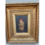 Early Oil Painting Of An Old Man In Gilt Frame H24cm W17cm (Frame H54cm W46cm)