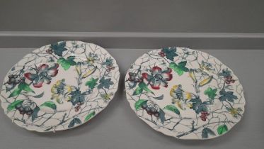 2 Alfred Meakin Hand Painted Wall Plates & Wedgwood Lidded Dish