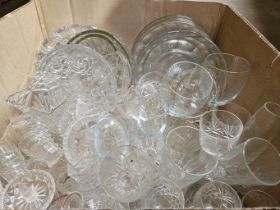 Box Including Assorted Glasses, Plates, Dishes Etc