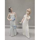 2 NAO Lady & Girl Figurines