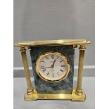 Brass Quartz Infinite Mantel Clock, 6 Assorted Photograph Frames Etc