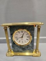 Brass Quartz Infinite Mantel Clock, 6 Assorted Photograph Frames Etc