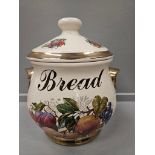 Large Staffordshire Earthenware Bread Jar H38cm