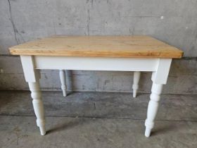 Painted Pine Kitchen Table H73cm L104cm D74cm