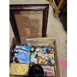 Box Including Sewing Accessories, Footstool Etc