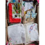 Box Including Tea Towels, Runners Etc