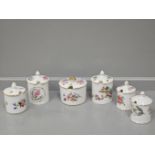 8 Assorted Minton, Crown Staffordshire, Royal Albert Lidded Pots & 2 Porcelain Children Figurine Vas