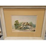 Watercolour - Cottage Scene By J Muir, 3 Prints Etc