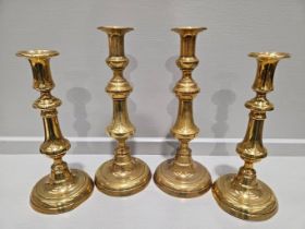 2 Pairs Of Brass Candlesticks