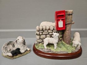 Border Fine Arts James Herriot A28055 'Sheep May Graze Safely' On Wood Base + Box & 1 Other Sheep Fi