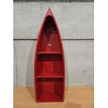 Red Boat Shaped Display Shelf