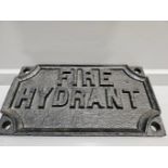 Cast Iron Fire Hydrant Sign L30cm H16cm
