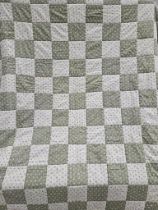 Green Patterned Patchwork Quilt L162cm W148cm