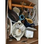Box Including Casserole Dishes, Vases Etc