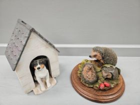 Border Fine Arts Jack Russell Kennel Money Bank A23326, Hedgehog Figurine, 6 Lilliput Lane & Other C